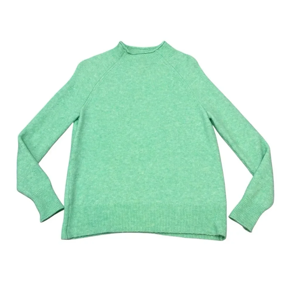 J. Crew Rollneck Sweater Super Soft Yarn Green Size XXS Wool Alpaca Blend